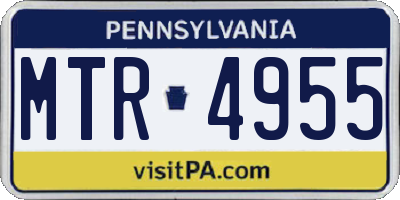 PA license plate MTR4955