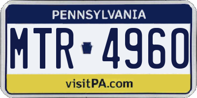 PA license plate MTR4960