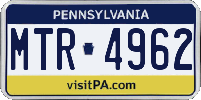 PA license plate MTR4962