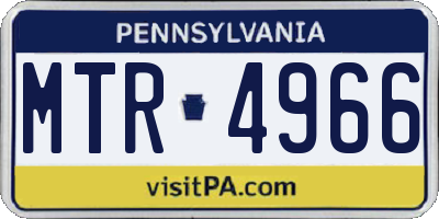 PA license plate MTR4966
