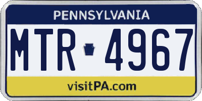 PA license plate MTR4967