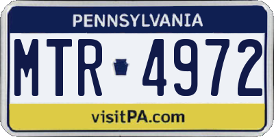PA license plate MTR4972