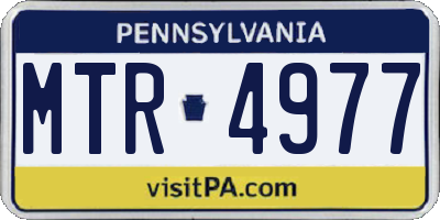 PA license plate MTR4977