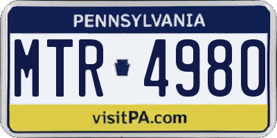 PA license plate MTR4980