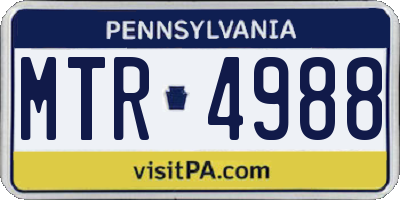 PA license plate MTR4988