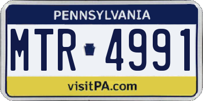 PA license plate MTR4991