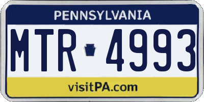 PA license plate MTR4993