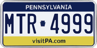 PA license plate MTR4999