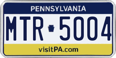PA license plate MTR5004