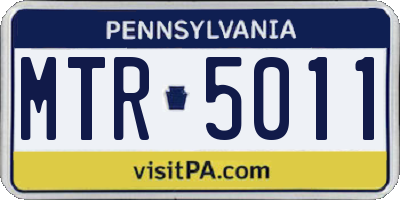 PA license plate MTR5011