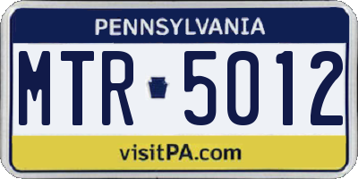 PA license plate MTR5012