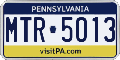 PA license plate MTR5013