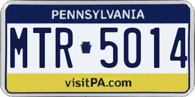 PA license plate MTR5014