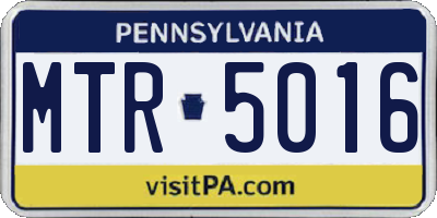 PA license plate MTR5016