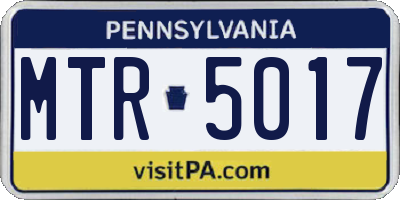 PA license plate MTR5017