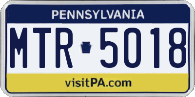 PA license plate MTR5018