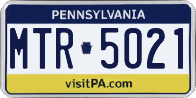PA license plate MTR5021