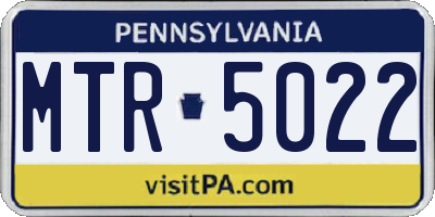 PA license plate MTR5022