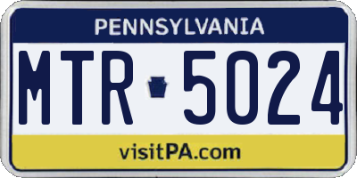 PA license plate MTR5024