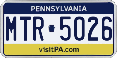 PA license plate MTR5026