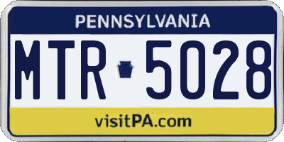 PA license plate MTR5028