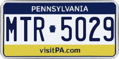 PA license plate MTR5029