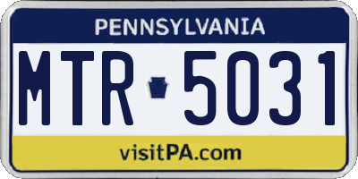 PA license plate MTR5031