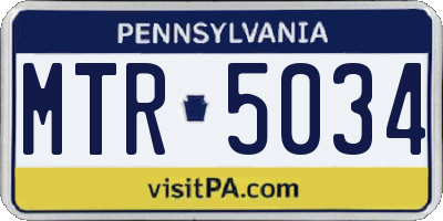 PA license plate MTR5034