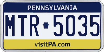 PA license plate MTR5035