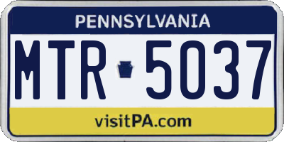PA license plate MTR5037