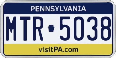 PA license plate MTR5038