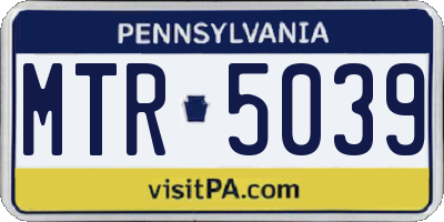 PA license plate MTR5039
