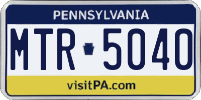 PA license plate MTR5040