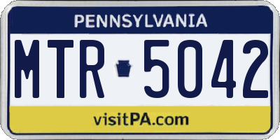 PA license plate MTR5042
