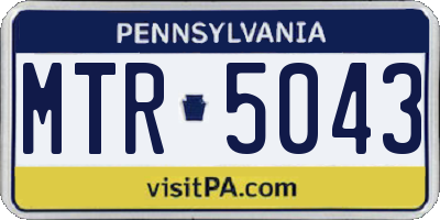 PA license plate MTR5043