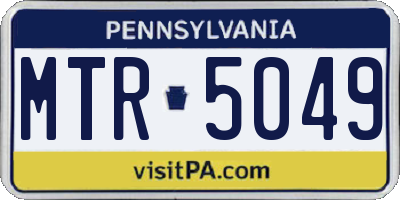 PA license plate MTR5049
