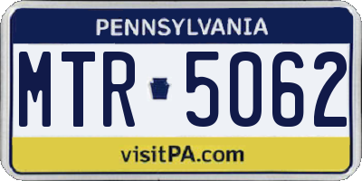 PA license plate MTR5062