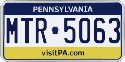 PA license plate MTR5063