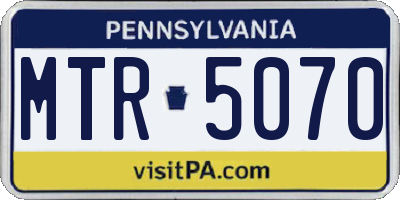 PA license plate MTR5070