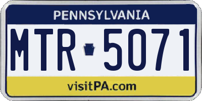 PA license plate MTR5071