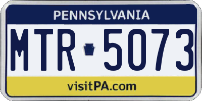PA license plate MTR5073