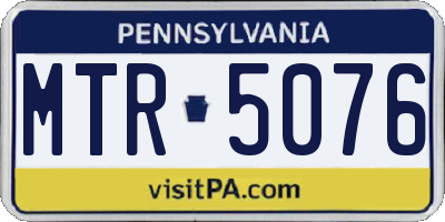 PA license plate MTR5076