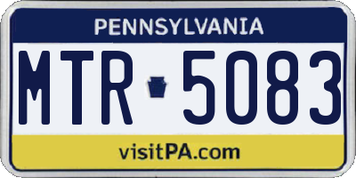 PA license plate MTR5083