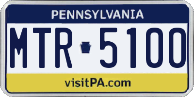 PA license plate MTR5100