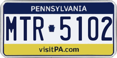 PA license plate MTR5102