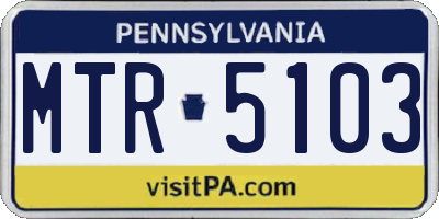 PA license plate MTR5103