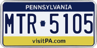 PA license plate MTR5105