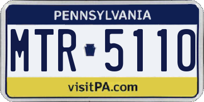 PA license plate MTR5110