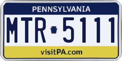 PA license plate MTR5111