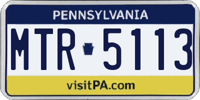 PA license plate MTR5113